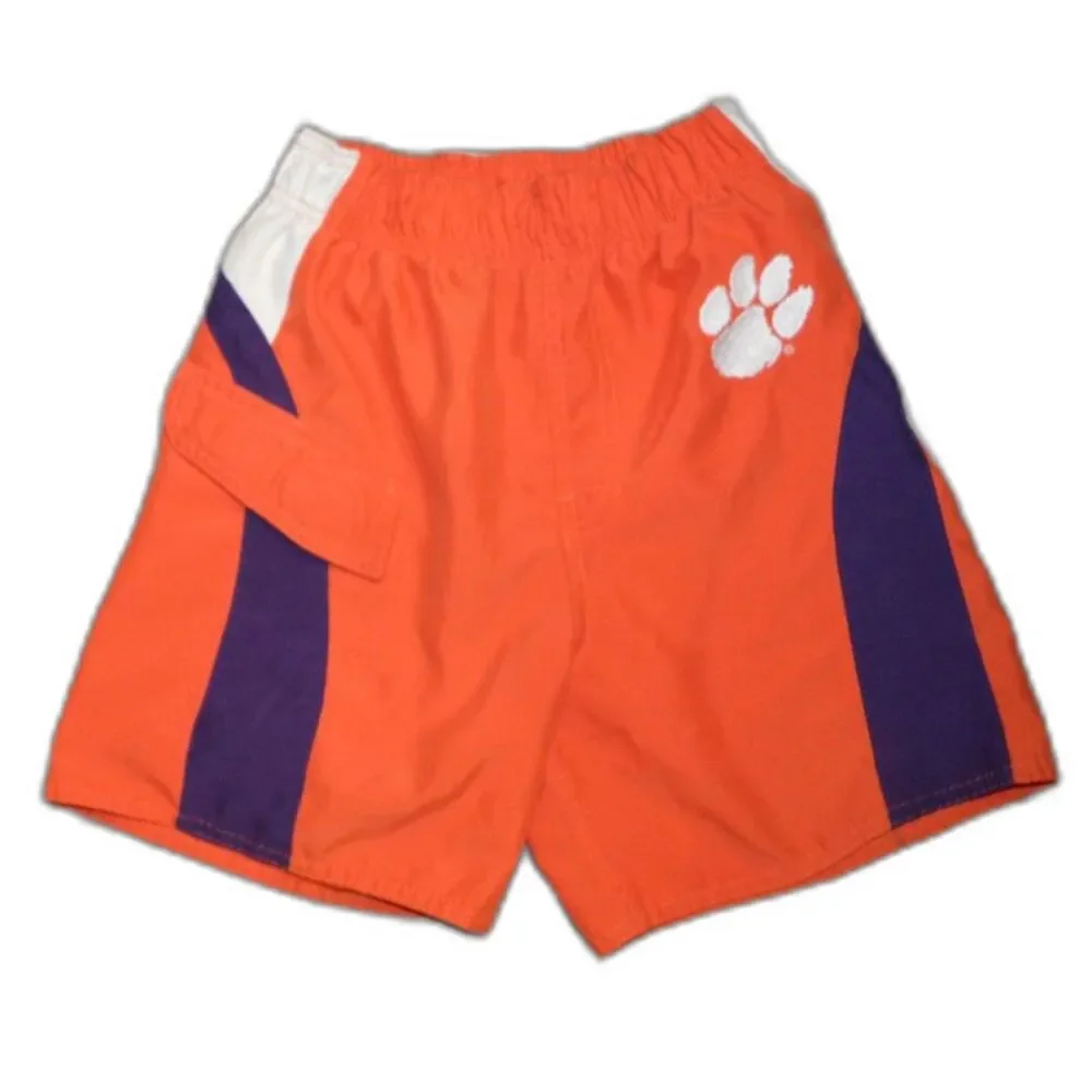 Clemson University Tiger Paw Boys Swim Trunks Bathing Suit Lined 6/7 Small